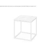 Square side table in steel and wood Tansa