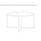 Round coffee table made of metal and marble Perzow