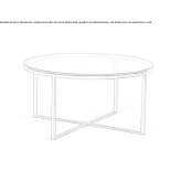 Round coffee table made of copper and glass Perzow