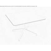 Low coffee table with 4-star aluminum base and HPL top Arverne