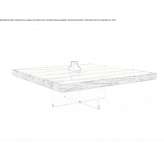 Square coffee table made of wood and glass Seadrift