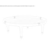 A low, round, wooden coffee table Corfinio