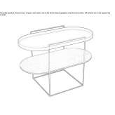 Oval metal coffee table with storage for the living room Gerano