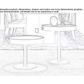 Round coffee table made of metal and leather Ahtanum