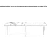 Low rectangular center/side table in marble and solid wood Nusco