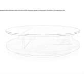 Low round coffee table made of wood and glass Wurenlos