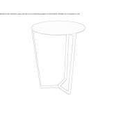 Round, steel high side table Karasu