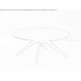 A low, round, wooden coffee table Vallmoll