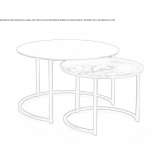 Low round coffee table made of marble Dorfhain