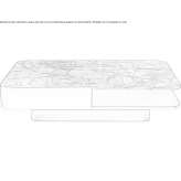 Rectangular marble coffee table for the living room Lagartos