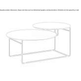 Low coffee table in steel and wood with a sleigh base Maccagno