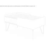 Low rectangular coffee table made of wood and metal Illano