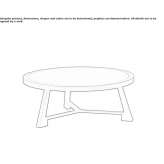 A low, round, wooden coffee table Yulee