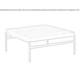 A low, wooden coffee table Capirro