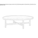 A low, round, wooden coffee table Soumagne