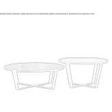 A low, round, wooden coffee table Poshtove