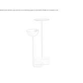Round coffee table made of powder-coated steel with a flower pot Igon