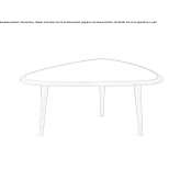 Triangular oak coffee table in the style of the 1950s Holzdorf