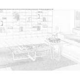 Rectangular coffee table with a marble top Indios