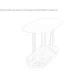 Coffee table with a steel top and a marble base Testelt