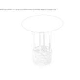 Coffee table with a steel top and a marble base Testelt