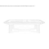 Low rectangular center table with walnut and marble top Trevol