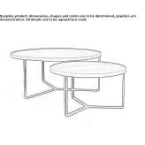 Round metal coffee table and wooden top Alquife