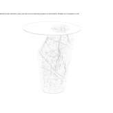 Round side table in glass and marble Mompeo