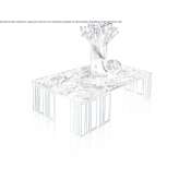Low rectangular coffee table made of marble Puhja