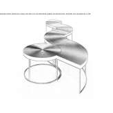 Modular coffee table made of wooden veneer Cerelles