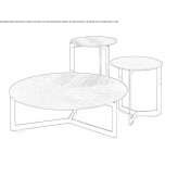 Round, multi-layered coffee table made of wood Uckange
