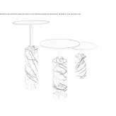 Nero Marquina high side table made of marble Evje