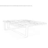 Low square metal coffee table with marble top Depressa
