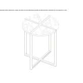 Tall side table in Carrara marble with brass structure Luchanas