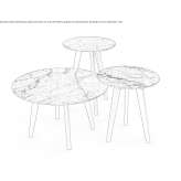 Round marble side table Laurino