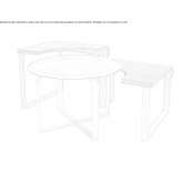 Metal coffee table and glass and walnut top Aholming