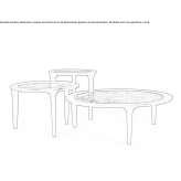 Round coffee table with solid wood base and marble top Ennezat