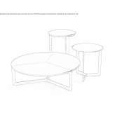 Round coffee table in tanned leather Uckange