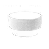 Low round coffee table made of fabric Crowle