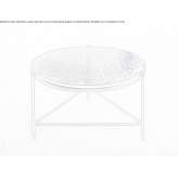 Round coffee table with a metal base and a glass top Cakirli