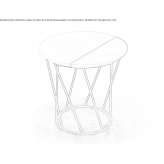 Round side table with iron base and wooden top Axintele