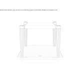 Square metal side table and glass top Rosario