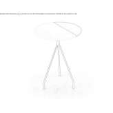 Round side table with iron base and wooden top Axintele