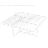 Low square coffee table made of wooden veneer Cranbury