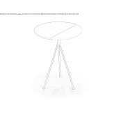 Round side table with iron base and wooden top Axintele