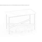 Rectangular side table with iron base and wooden top Axintele