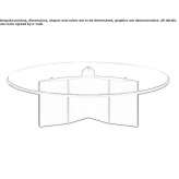 Low round coffee table made of tempered glass for the living room Tribsees