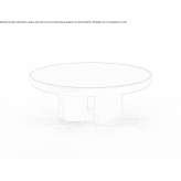 Round coffee table made of wood and glass Farnay