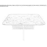 Square coffee table made of natural stone with a stainless steel base Rousson