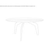 Low, round, oak coffee table Cachan